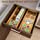 Bamboo Drawer Organizer Storage Box Kitchen - Wood Stackable Tray Set of 2, 15x6x2.5 inch