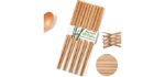 Chopsticks Reusable Chinese Natural Bamboo Chopsticks 9.8