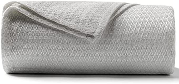 DANGTOP Cooling Blankets, Queen Size 100% Bamboo Blanket for All-Season, Cooling Blanket Absorbs Body Heat to Keep Cool on Warm Night, Ultra-Cool Lightweight Blanket for Bed (79x91 inches, Grey)