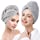 ELLEWIN Bamboo Hair Towel Wrap 2 Pack, Microfiber Hair Drying Shower Turban with Buttons,Super Absorbent Quick Dry Hair Towels for Curly Long Thick Hair, Rapid Dry Head Towel Wrap for Women Anti Frizz