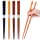 GLAMFIELDS Reusable Chopsticks Japanese Natural Wooden Classic Style 5 Pairs Lightweight Hand-Carved Safe Chop Sticks 8.8 Inch/22.5cm Gift Set