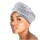 Gemily Microfiber Bamboo Hair Towel Wrap with Buttons Grey 1PC Absorbent Bath Hair Turbans Stripe Hair Drying Towel Super Soft Fast Drying Hair Cap for Women and Girls (F-Grey)