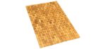 Gonioa Natural Bamboo Bath Mat, Wooden Door Mat Kitchen Floor Rug, Bathroom Shower and Tub Mats, Wooden Bath Mat for Shower, Bath, Spa Or Sauna