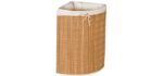 Honey-Can-Do Bamboo Wicker Corner Hamper 24-Inches Tall