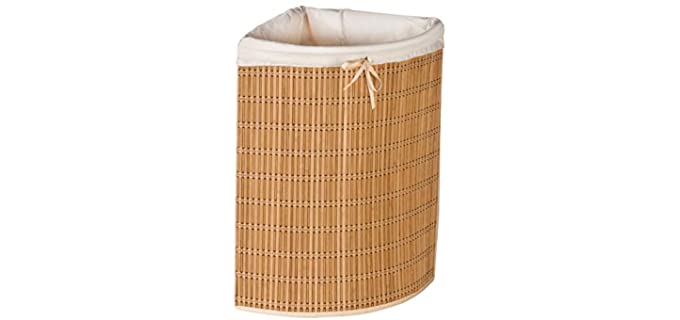 Honey-Can-Do Bamboo Wicker Corner Hamper 24-Inches Tall