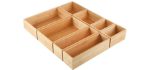 Kootek 8 Pcs Bamboo Drawer Organizer Utensil Tray Kitchen Storage Box 4-Size Versatile Dividers Cutlery Holders Bins Containers for Flatware Kitchen Utensils