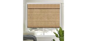 LETAU Wood Window Shades Blinds, Bamboo Light Filtering Roller Shades, Pattern 12