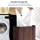 SONGMICS Double Laundry Hamper with Lid, Divided Laundry Basket with Handles, Bamboo Hamper with Liner for Laundry Room, Bedroom, 100L, Brown ULCB064K02