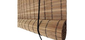 Seta Direct, Brown Bamboo Slat Roll Up Blind - 72-Inch Wide by 72-Inch Long