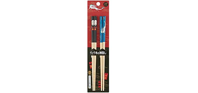 Spirited Away Bamboo Chopstick 2pcs Set -Anti-Slip Grip for Ease of Use - Authentic Japanese Design - Lightweight, Durable and Convenient