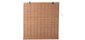 TJ Global Bamboo Roll Up Window Blind Sun Shade, Light Filtering Roller Shades (28