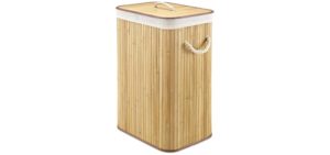 Whitmor Laundry Hamper with Rope Handles Bamboo, 12.25x16.25x23.375, Natural Stain