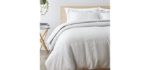 Bamboo Linen High Performance Duvet Cover (Comforter Cover) Set Bamboo Tranquility (White, King/Cal King)