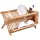 Lawei Bamboo Dish Drying Rack with Utensil Holder - Collapsible Dish Drainer Foldable Dish Rack Bamboo Plate Rack for Plates, Cups, Mugs, Utensil, Flatwares