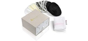 NatureBond Organic Bamboo Nursing Breast Pads - 10 Washable Pads + Wash Bag - Breastfeeding Nipple Pad for Maternity - Reusable Nipplecovers for Breast Feeding