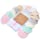 Organic Bamboo Nursing Breast Pads - 14 Washable Pads + Wash Bag - Breastfeeding Nipple Pads for Maternity - Reusable Breast Pads for Breastfeeding (Pastel Touch, Large 4.8
