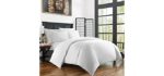 Zen Bamboo Ultra Soft 3-Piece Rayon Derived From Bamboo Duvet Cover Set - Hypoallergenic and Wrinkle Resistant - Full/Queen - White