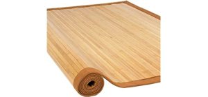 5' X 8' Bamboo Floor Mat Area Rug, Large Bamboo Floor Runner Rug with Non Skid Backing, Area Mat Indoor Carpet for Living room, Hallway, Kitchen, Office-100% Natural Bamboo Wood Most Viewed