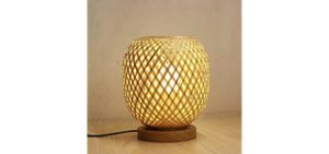 DNYSYSJ Bamboo Woven Table Lamp Decoration Bedside Lamp,Bamboo Woven Table Lamp Bamboo Light Fixture Desk Light Bedroom Craft Lamp