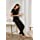 Ekouaer Black Pajama Set for Women Soft Lounge Sets with Long Pants Lightweight 2 Piece Pjs Sets Black L