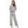 GYS Bamboo Pajamas Set for Women Round Neck Long Sleeve Sleepwear with Pants Soft Comfy Pj Lounge Sets S-4X, Heather Grey, Large