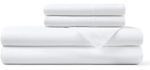 Hotel Sheets Direct 100% Bamboo Sheets - Queen Size Sheet and Pillowcase Set - Cooling, 4-Piece Bedding Sets - White