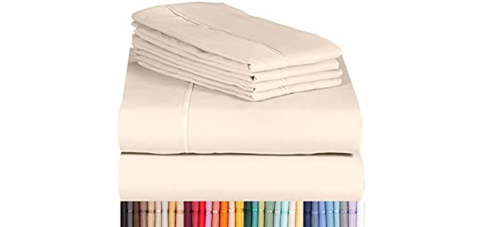 LuxClub 6 PC Sheet Set Bamboo Sheets Deep Pockets 18