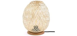 Pine & Talay Handmade Boho Lamp - Rattan Lamp, Bamboo Lamp, Wicker Lamp, Nursery Lamp - Rattan Lamp Shade, Boho Lamps for Bedrooms, Dimmable Floor Lamp, Boho Floor Lamp, Rattan Pendant Light Mood Lamp