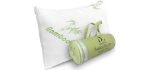 Bamboo Pillow Shredded Memory Foam for Sleeping - Ultra Soft, Cool & Breathable Cover with Zipper Closure - Relieves Neck Pain, Snoring and Helps with Asthma - Back/Stomach/Side Sleeper