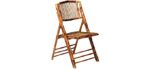 Commercial Seating Products Bamboo Folding Chairs, 1-Pack, Wood