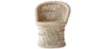 Creative Co-Op Bamboo and Woven Rope Tropical Children's Chair