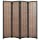 Decorative Openwork Design 4-Panel Bamboo & Black Wood Framed Folding Screen / Freestanding Room Divider - MyGift
