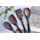 Exotic Pakkawood 6-Piece Kitchen Utensil Set with 12-in Spoon, 12-in Slotted Spoon, 12-in Spatula, 12-in Corner Spoon, 13-in Large Spurtle, 9-in Small Spurtle - by Crate Collective (Rainbow)