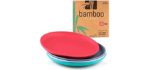 Get Fresh Bamboo Plates 4 Pack, Bamboo Dinnerware, Bamboo Fiber Dinnerware Set Multiple Colors, Bamboo Fiber Plates for Healthy Dining