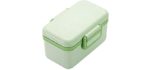 HXHLZY Bamboo Fiber Bento Box Microwavable Lunch Box Eco-Friendly BPA Free Food Storage Container For Picnic School Office for kids