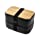 INVVNI Bento Lunch Box for Adult Kids ( Large 68 Oz Capacity ) Japanese Bamboo Stackable Black Lunch Containers - Microwave safe, Bpa free, Leakproof, Men Women