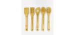 JapanBargain 3670, Set of 5 Bamboo Cooking Spatulas Cooking Fork Cooking Spoon Cooking Turner Kitchen Utensils, 12 inches, 10 Set