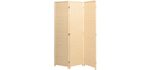 Legacy Decor 3 Panel Natural Color Wood and Bamboo Weave Room Divider