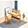 Maydear Bamboo Kids Desk and Chair Set, Kids Table and Chair Set with Bookshelves, Children Desk, Kids Study Table and Chair Set， for School Home Bedroom or Daycare Center (Wood Color)