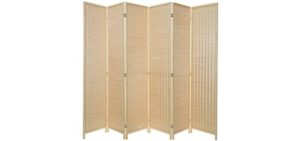 MyGift Woven Bamboo 6 Panel Room Divider Screen Partition, Divider for Room Separation, Beige