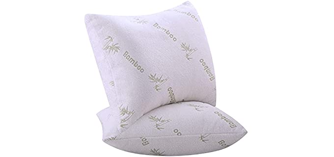 Pillows for Sleeping 2 Pack Bamboo Standard Ultra Soft Bounce Back Standard Size 18 x 26 inches Pair Set of 2 Cool Washable Over Filled Pillows