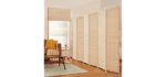 TinyTimes 6 FT Tall Bamboo Room Divider, 6 Panel Room Dividers & Folding Privacy Screens, Decorative Separation Wall Divider, Room Partitions, Freestanding - Natural, 6 Panel