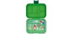 Yumbox Original Leakproof Bento Lunch Box Container for Kids (Bamboo Green Funny Monsters)