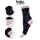 1SOCK2SOCK - Women's 6 Pack Bamboo Blend Medium Crew Socks - Super Soft Fashionable and Casual Socks in Colorful Patterns, Black, US Women’s 6-10