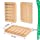 3 Pack Bamboo Soap Dish, Bar Soap Holder With Self Draining Tray, Natural Waterfall Drain Soap Saver, Used for Bathroom, Kitchen