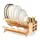 APTWOW Bamboo Dish Drying Rack with Utensil Holder, 3 Tier Collapsible Wooden Dish Drying Rack, Large Widening Bamboo Drying Rack for Kitchen Counter