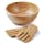 Avami Bamboo Collection Wood Salad Serving Bowl Large 9.6 inches Set with Servers Eco-Friendly and Perfect for Salad, Food, Vegetables and Fruit.