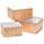 Bamboo Storage Baskets, Set of 3; All-Natural Organizer Bins with Fabric Liner on Inside; Boxes Great for Kitchen, Pantry, Bathroom, Closets, Storage, Shelving, Toys; 3 Sizes: Small, Medium, Large
