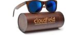 Cloudfield Wooden Sunglasses for Men and Women – Polarized Lenses with Bamboo Wooden Frame – With Double Layer of UV Blocking Coating