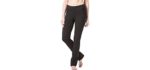 Fishers Finery Women's Straight Leg Yoga Pant with Pockets (Black, L)